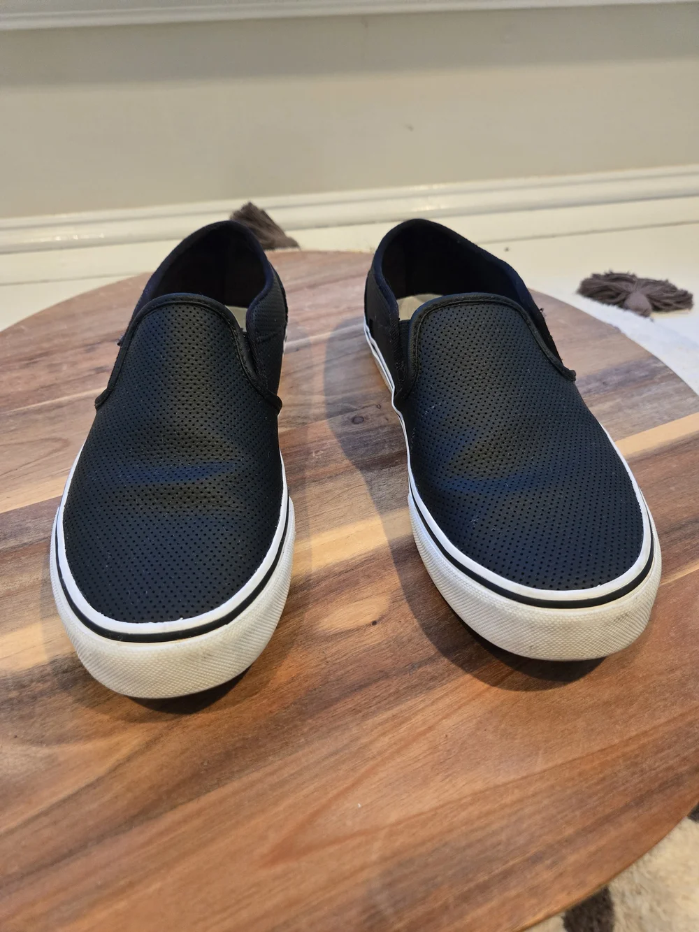 Women's Black Asher Slip-On Perforated Sneakers By Vans - Picture 1 of 6